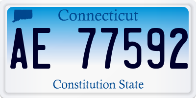 CT license plate AE77592