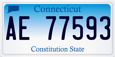 CT license plate AE77593