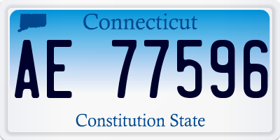 CT license plate AE77596