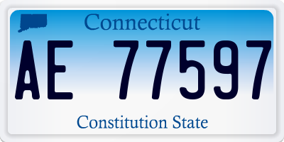 CT license plate AE77597