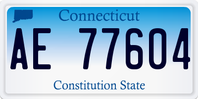 CT license plate AE77604