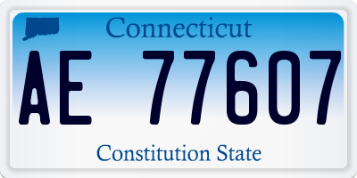 CT license plate AE77607