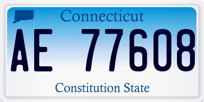 CT license plate AE77608