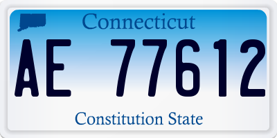 CT license plate AE77612