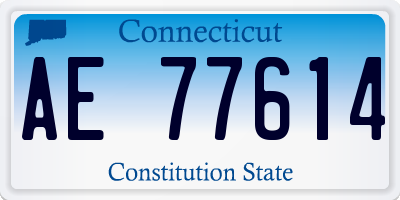 CT license plate AE77614