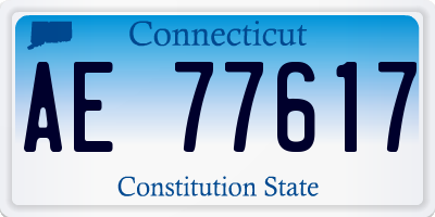 CT license plate AE77617