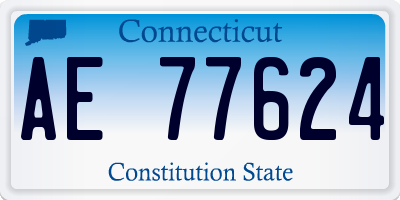 CT license plate AE77624