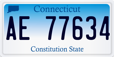 CT license plate AE77634