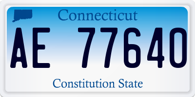 CT license plate AE77640