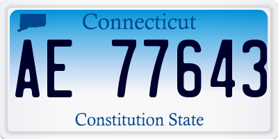 CT license plate AE77643