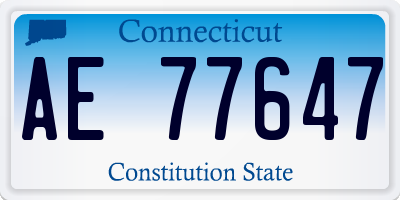 CT license plate AE77647