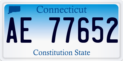 CT license plate AE77652