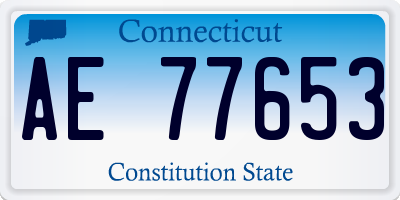 CT license plate AE77653