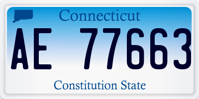 CT license plate AE77663