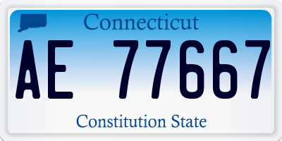 CT license plate AE77667