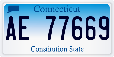 CT license plate AE77669