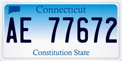 CT license plate AE77672