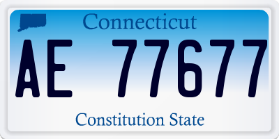 CT license plate AE77677