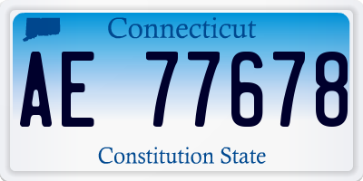 CT license plate AE77678