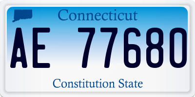 CT license plate AE77680