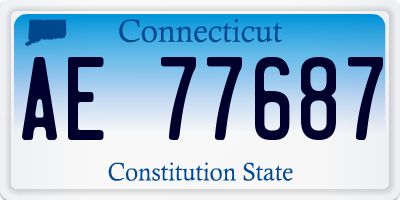 CT license plate AE77687