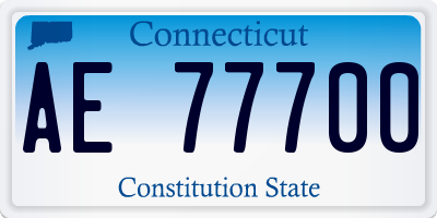 CT license plate AE77700