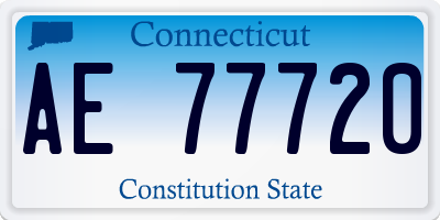 CT license plate AE77720