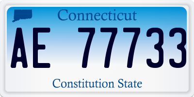 CT license plate AE77733