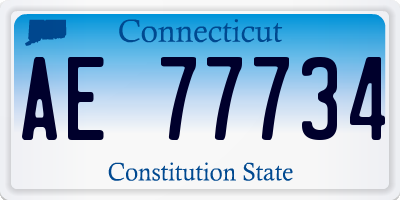 CT license plate AE77734