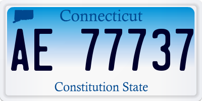 CT license plate AE77737