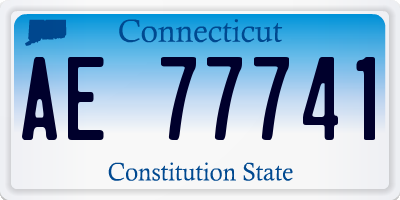 CT license plate AE77741