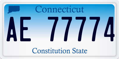 CT license plate AE77774
