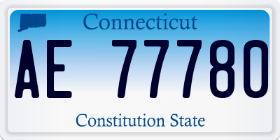 CT license plate AE77780