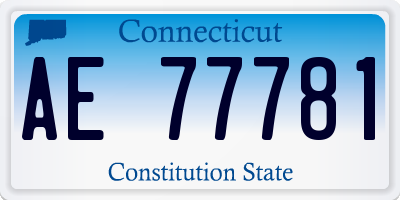 CT license plate AE77781