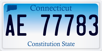CT license plate AE77783