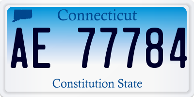 CT license plate AE77784