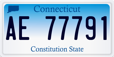 CT license plate AE77791