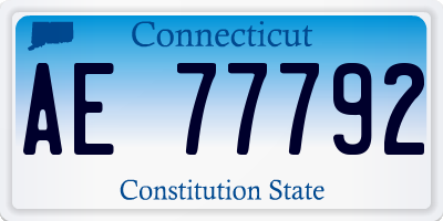 CT license plate AE77792