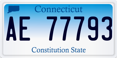 CT license plate AE77793