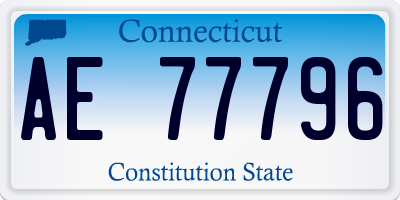 CT license plate AE77796