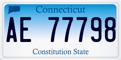 CT license plate AE77798
