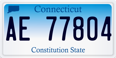 CT license plate AE77804
