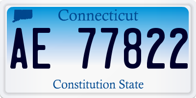 CT license plate AE77822