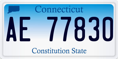 CT license plate AE77830