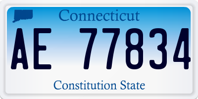 CT license plate AE77834