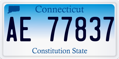 CT license plate AE77837