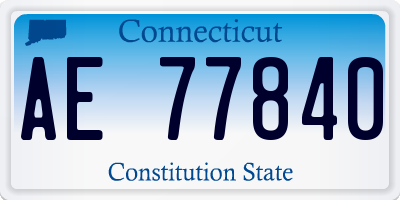 CT license plate AE77840