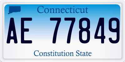 CT license plate AE77849