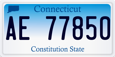 CT license plate AE77850