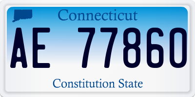 CT license plate AE77860